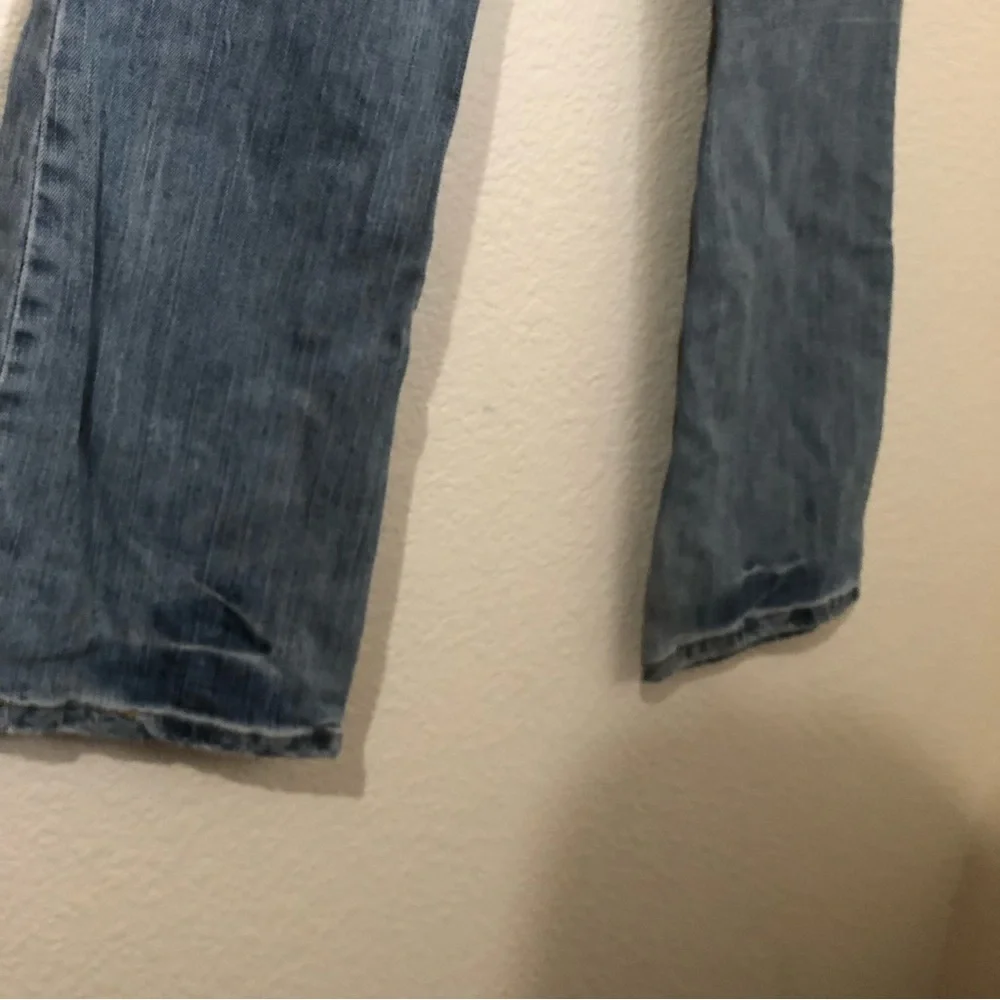 AMERICAN EAGLE Womens 6 Short Jeans Light Wash Low Rise Flare - Picture 12 of 14